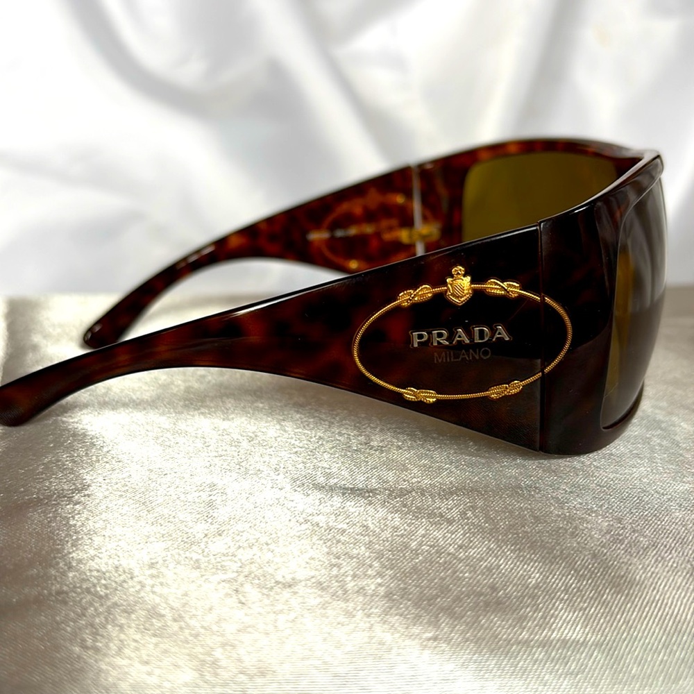 Authentic PRADA Classic Milano Edition Tortoise/Golden Vintage Unisex 2AU-2P1
